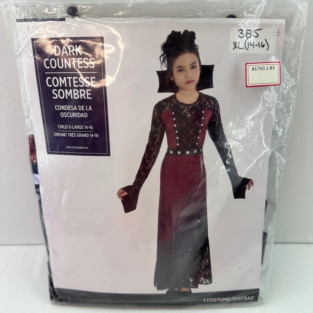 Dark Countess Costume Sombre Girls Extra Large 14-16 Halloween‎ Dress